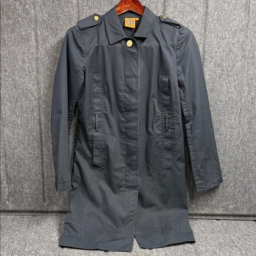 Tory Burch Black Coat with Gold Accents